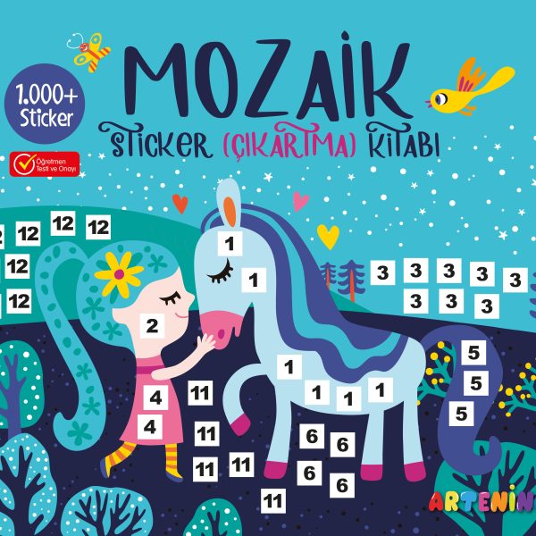 Mozaik Sticker Çıkartma Kitabı - Turkuaz